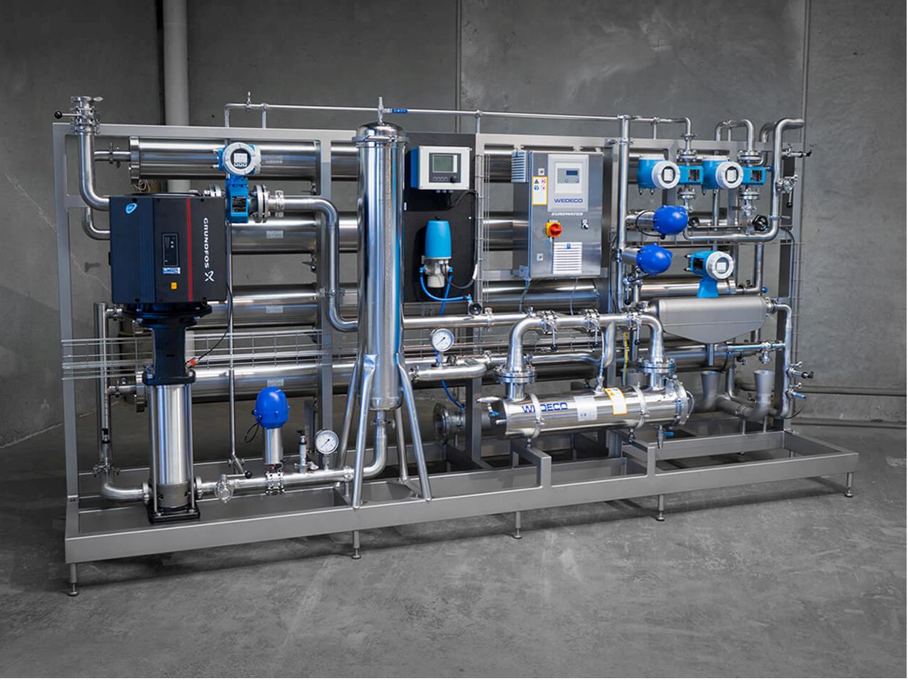 Reverse osmosis in stainless steel for a hygienic design